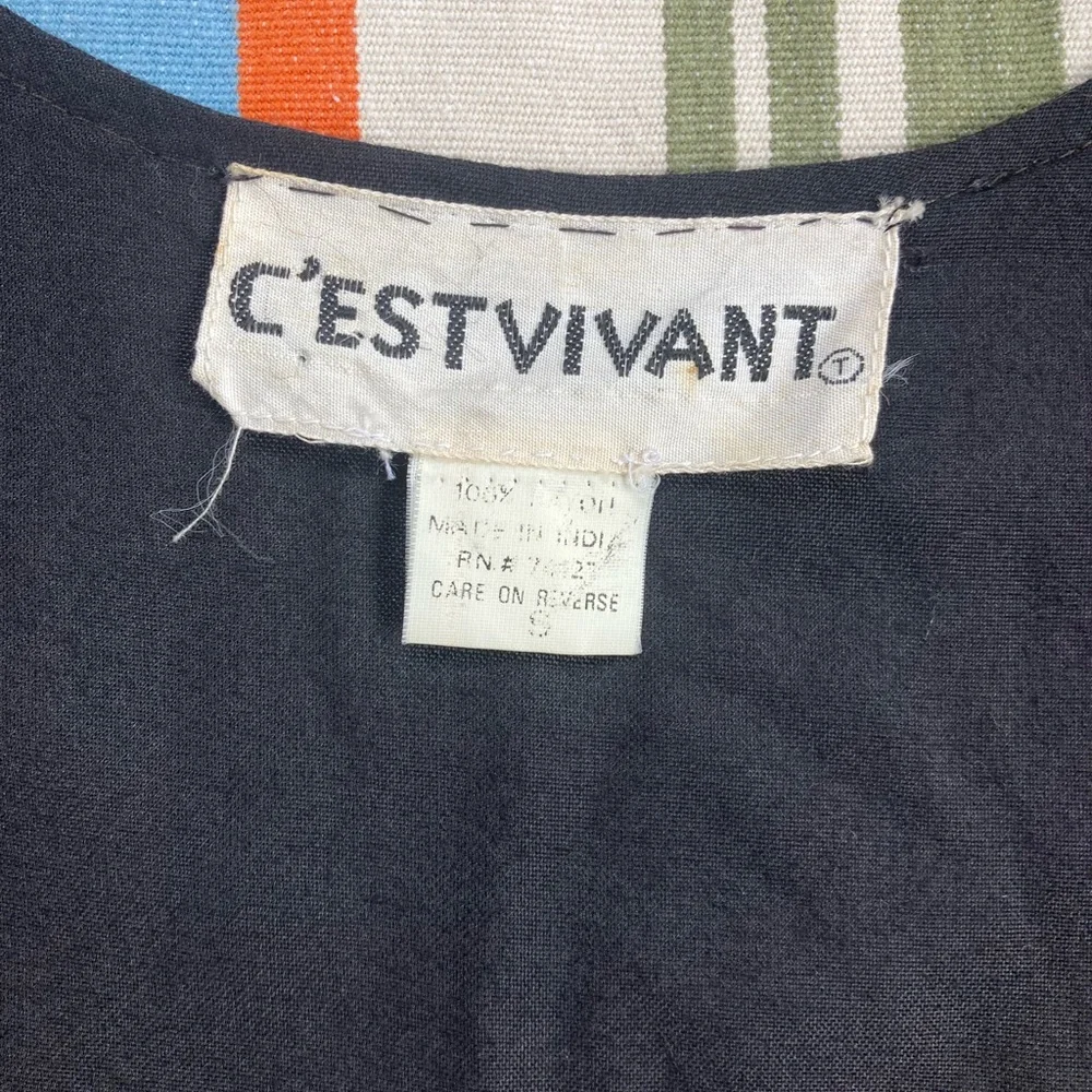 90s black embroidered boho vest small - Picture 6 of 12